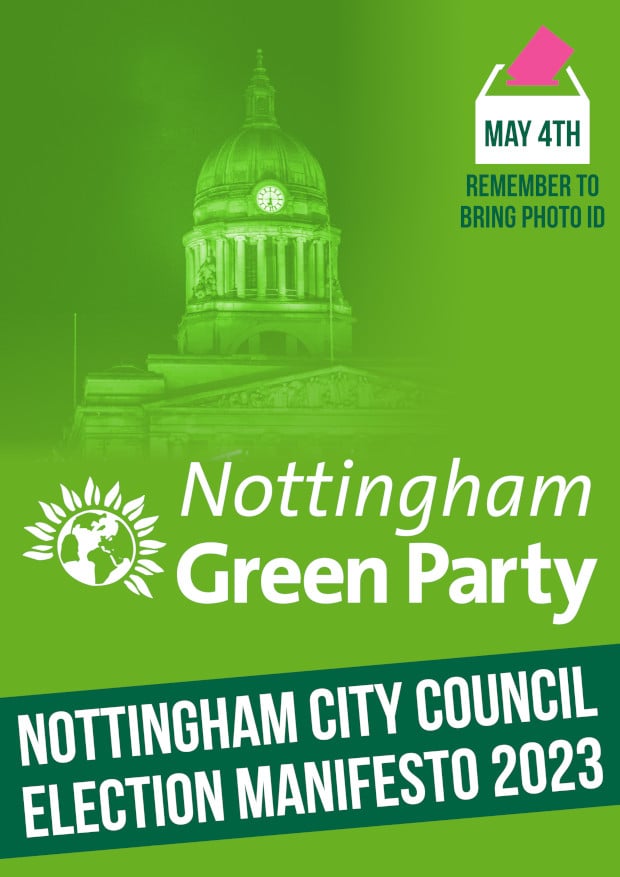 Nottingham Green Party Nottingham City Council Election Manifesto 2023 cover